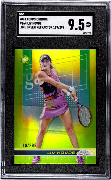 2024 Topps Chrome Lime Green Refractor Liv Hovde #164 RC /299 SGC 9.5