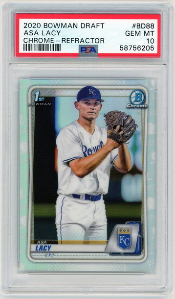 2020 Bowman Draft Chrome REFRACTOR Asa Lacy rookie PSA 10
