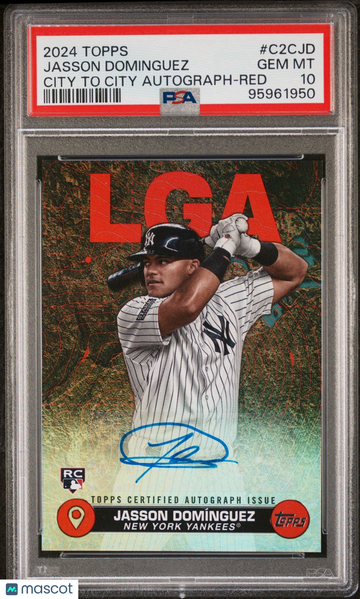 2024 Topps Jasson Dominguez #C2CJD red Parallel/Variety Rookie PSA 10 Topps