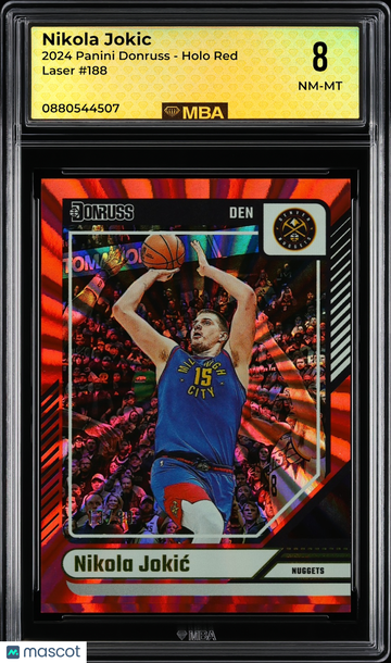 2024 Panini Donruss Nikola Jokic #188 Holo Red Laser MBA 8