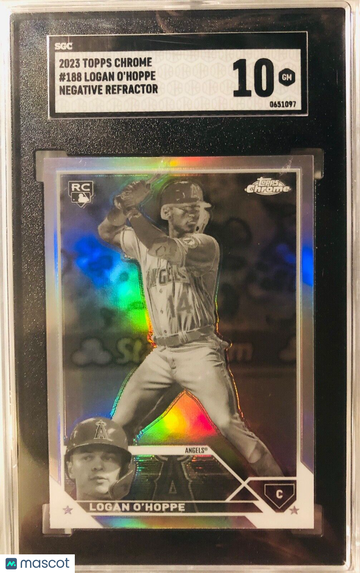 2023 Topps Chrome LOGAN O'HOPPE Negative Refractor Rookie RC #188 SGC 10 POP 2