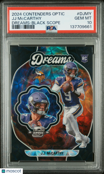 2024 Panini Contenders Optic Dreams JJ Mccarthy #DJMY Black Scope PSA 10