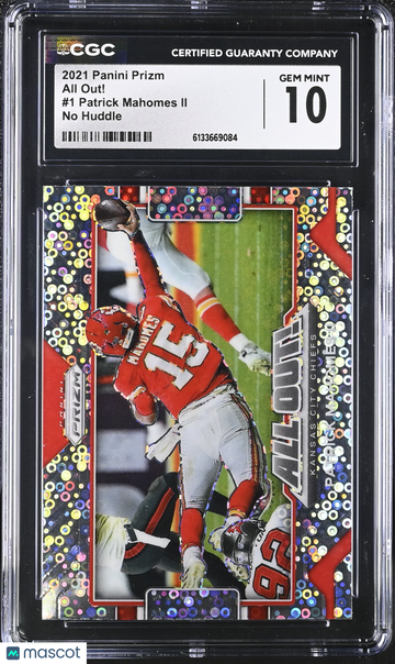 2021 Panini Prizm Patrick Mahomes II #1 No Huddle All Out! CGC 10