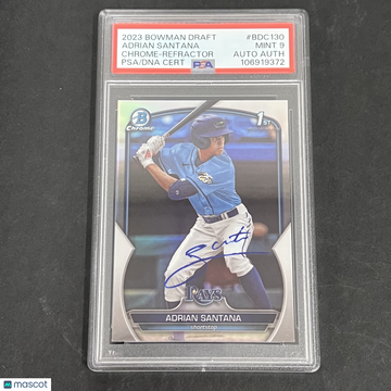 2023 Bowman Draft Adrian Santana #BDC130 Chrome Refractor PSA 9 Auto A