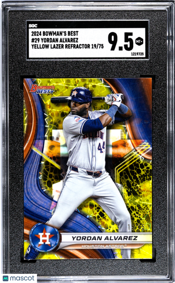 2024 Bowman's Best Yordan Alvarez #29 Yellow Lazer Refractor SGC 9.5
