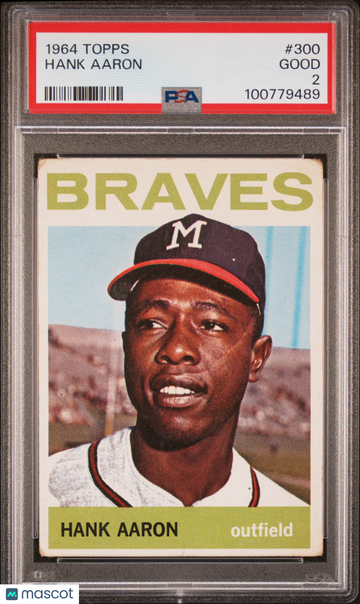 1964 Topps Hank Aaron #300 PSA 2