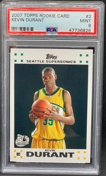 Kevin Durant 2007 Topps #2 Rookie PSA 9