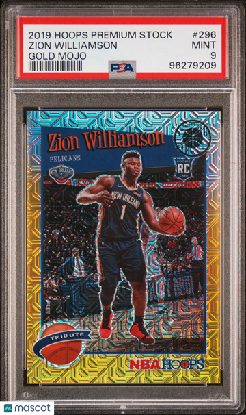 2019 Panini Hoops Premium Stock Zion Williamson #296 Gold Mojo PSA 9