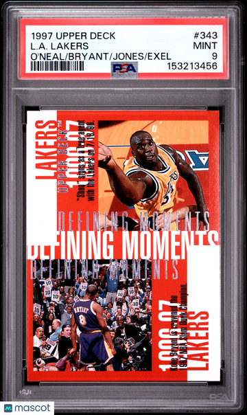 1997 Upper Deck Kobe Bryant Shaquille O'Neal Lakers #343 PSA 9