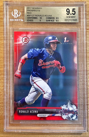 2017 Bowman Prospects Red Ronald Acuna Jr. 1/5 BP127