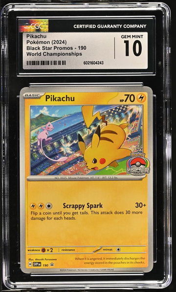 2024 Black Star Promos #190 Pikachu World Championships CGC 10