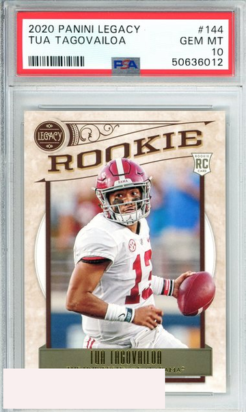 2020 PANINI LEGACY TUA TAGOVAILOA #144  DOLPHINS ROOKIE RC PSA 10 GEM MT