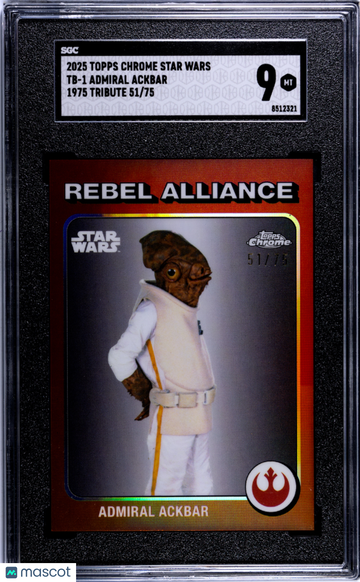 2025 Topps Chrome Star Wars Admiral Ackbar /75 #TB-1 SGC 9