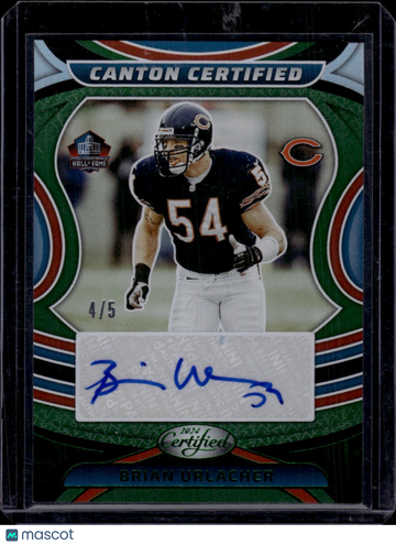 2024 Panini Certified Canton Certified Brian Urlacher #CCS-BUR Green /5 Memorabilia