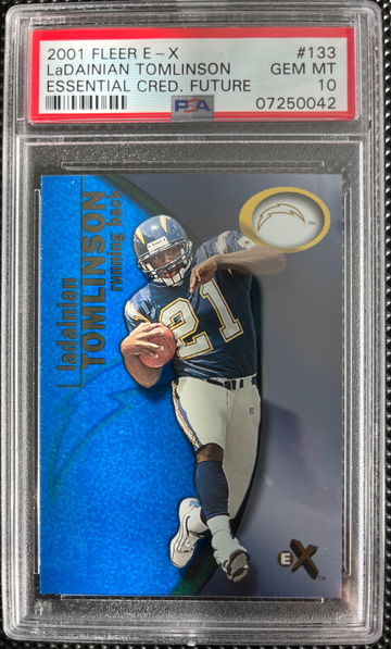 2001 Fleer E-X Essential Credentials Future Ladainian Tomlinson PSA 10 RC Rookie