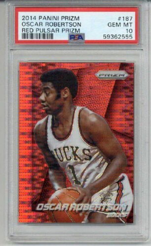 2014 PANINI PRIZM RED PULSAR PRIZM #187 OSCAR ROBERTSON LE 18/25 PSA 10 LOW POP