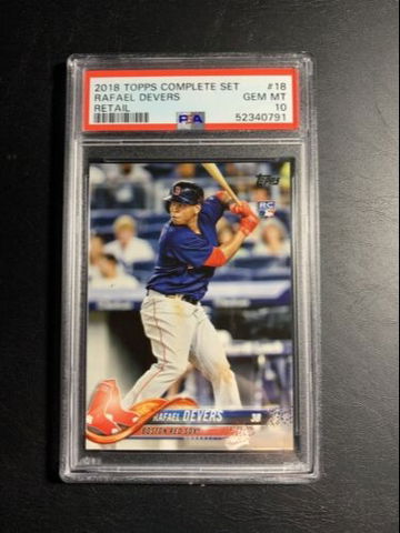 Rafael Devers 2018 Topps Complete Set Rookie #18 PSA 10 Gem Mint.