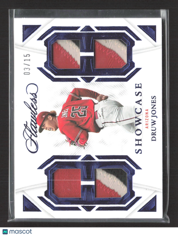 2023 Panini Flawless Showcase Druw Jones #SHO-DJ /15 Quad Patch Memorabilia