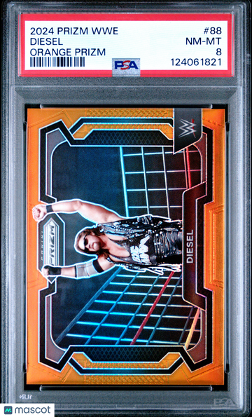 2024 Panini Prizm WWE Diesel #88 Orange 91/99 PSA 8