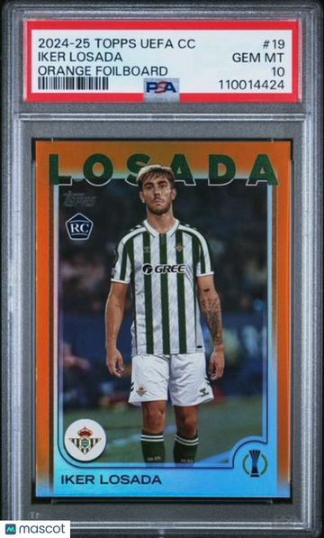 2024-25 Topps UEFA Club Competitions Iker Losada #19 Orange Foilboard PSA 10