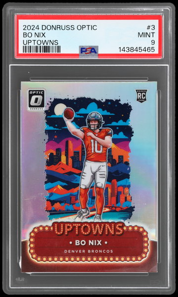 2024 Donruss Optic Bo Nix Uptowns PSA 9