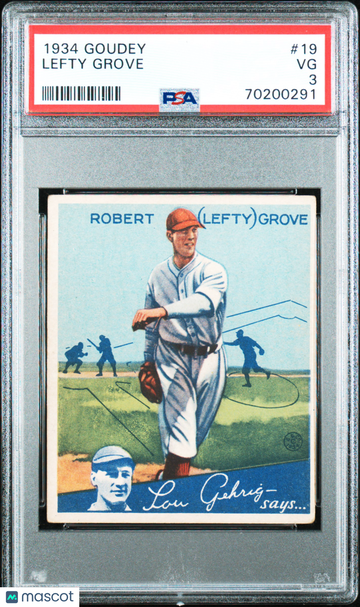 1934 Goudey Lefty Grove #19 PSA 3