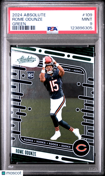 2024 Panini Absolute Rome Odunze #109 Green Rookie PSA 9
