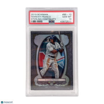 Wander Franco 2019 Bowman #BS10-Sterling Continuity Auto 10 PSA 10