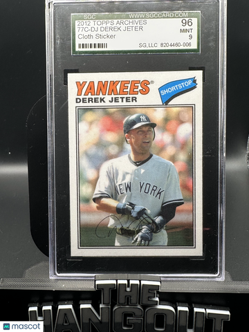 2012 Topps Archives Derek Jeter #77C-DJ Cloth Sticker SGC 9