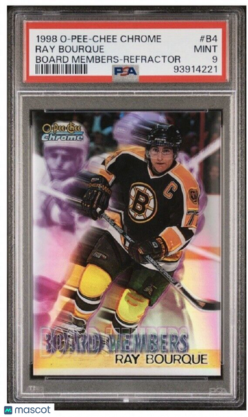 1998 O-Pee-Chee Ray Bourque #4 Chrome Refractor Short Print Parallel/Variety PSA 9