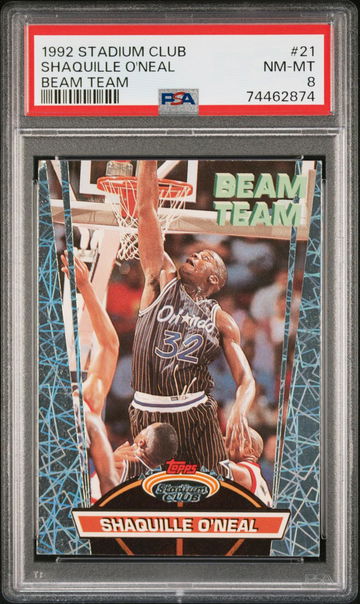 1992 STADIUM CLUB BEAM TEAM Shaquille O'Neal #21 BEAM TEAM PSA 8