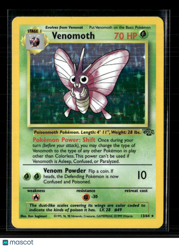 1999 Jungle Venomoth Holo Rare #13/64
