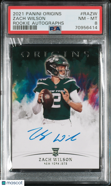 2021 Origins Rookie Autographs Zach Wilson #RAZW PSA 8
