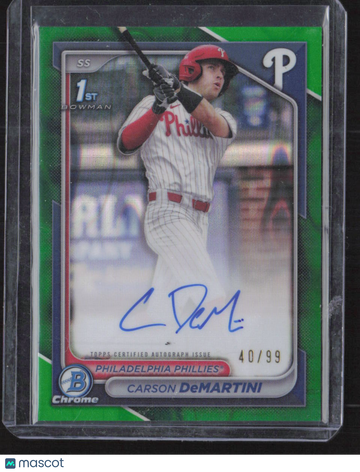 2024 Bowman Chrome Carson DeMartini #CPA-CD Green /99 1st Bowman