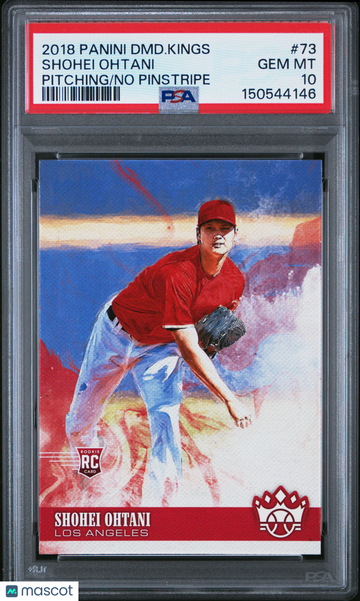 2018 Panini Diamond Kings Shohei Ohtani #73 Pitching No Pinstripe PSA 10