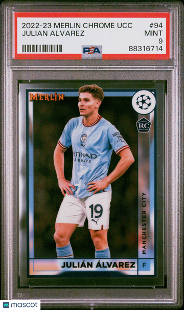 2022-23 Topps Merlin Chrome UEFA Club Competitions Julian Alvarez #94 PSA 9