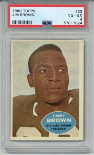 1960 TOPPS #23 JIM BROWN FOOTBALL CARD CLEVELAND BROWNS PSA 4 VG-EX LOW POP RARE