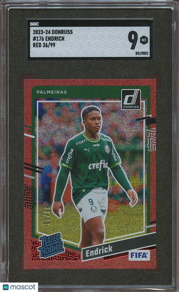 2023-24 Donruss Endrick #176 Red 99 Rookie SGC 9 Donruss