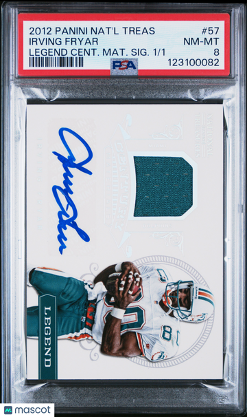 2012 Panini National Treasures Legend Century Materials Signature Irving Fryar #57 Cent. Mat. SIG. /1 PSA 8