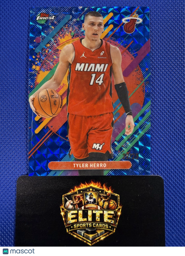 2025-26 Finest Tyler Herro #250 Blue Geometric Refractor SN