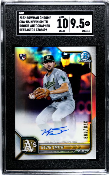 2022 Bowman Chrome Kevin Smith Rookie Auto Refractor CRA-KS numbered 378/499