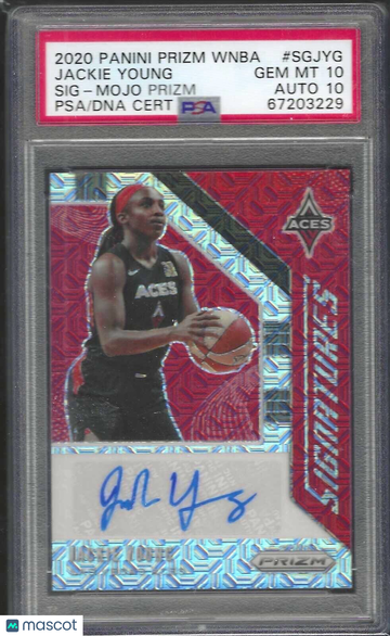 2020 Panini Prizm WNBA Signatures Jackie Young #SGJYG Mojo PSA 10 Auto 10