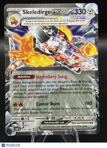 Pokemon 2023 Paradox Rift Skeledirge EX Double Rare #137/182 - Near Mint or Better