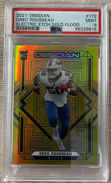 2021 Obsidian Greg Rousseau Electric Etch Gold Flood 10/10 PSA 9