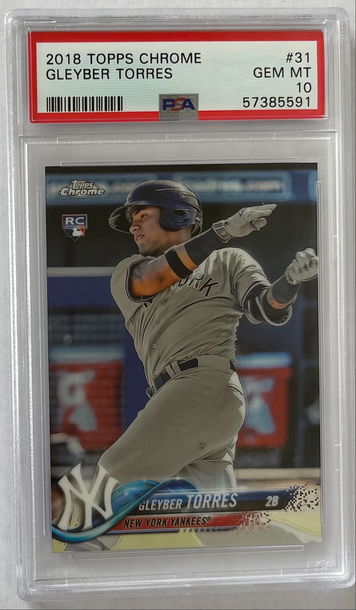 2018 Topps Chrome Gleybar Torres PSA 10