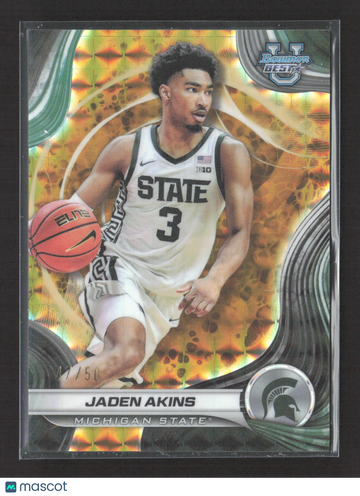2025 Topps Bowman University Best Jaden Akins #94 Gold Refractor