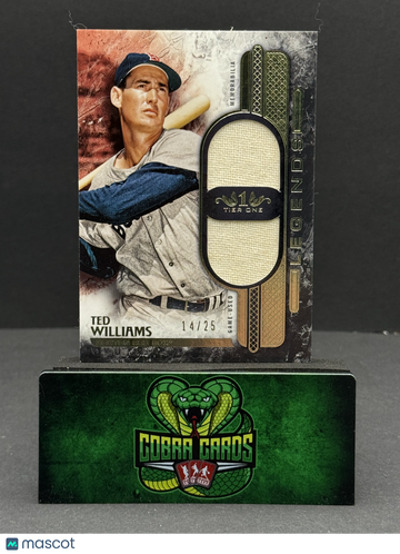 2016 Topps Tier One Ted Williams #T1DRL-TW /25 Tier One Dual Relic Legend Memorabilia