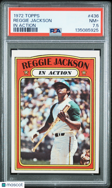1972 Topps Reggie Jackson #436 In Action PSA 7.5