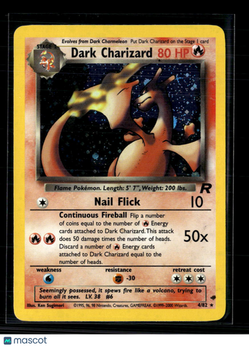 2000 Team Rocket Dark Charizard Holo Rare #4/82