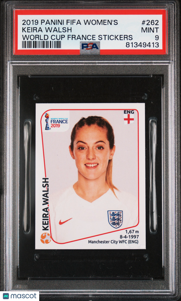 2019 Panini FIFA Women'S World Cup France Stickers Keira Walsh #262 World Cup France Stickers PSA 9